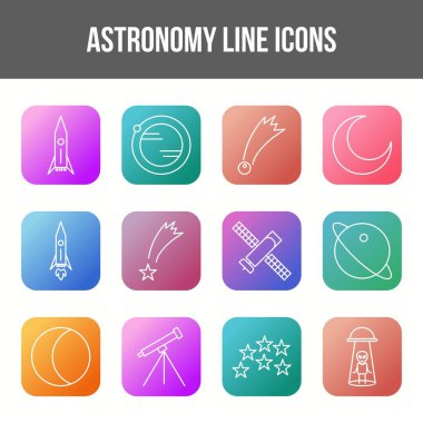 Eşsiz astronomi vektör çizgisi simgesi