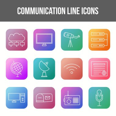 Eşsiz iletişim vektör çizgisi simgesi belirlendi