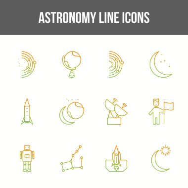 Eşsiz astronomi vektör çizgisi simgesi