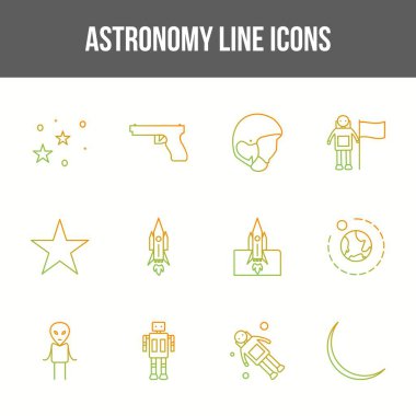 Eşsiz astronomi vektör çizgisi simgesi