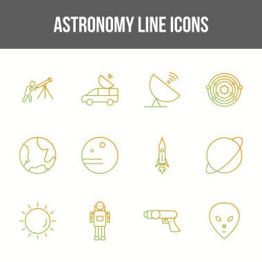 Eşsiz astronomi vektör çizgisi simgesi