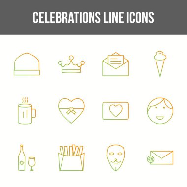 Eşsiz kutlama vektör çizgisi simgesi