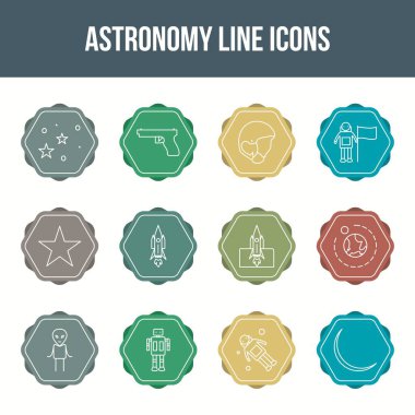 Eşsiz astronomi vektör çizgisi simgesi
