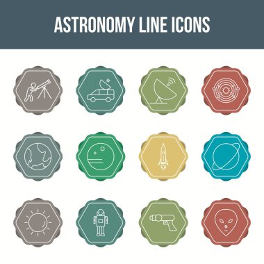 Eşsiz astronomi vektör çizgisi simgesi