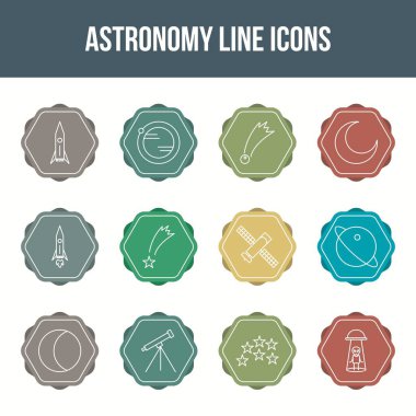 Eşsiz astronomi vektör çizgisi simgesi