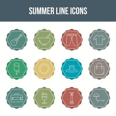 Eşsiz yaz vektör çizgisi simgesi