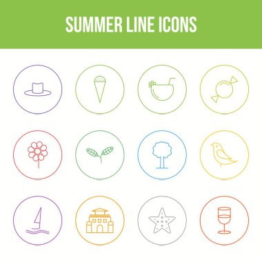 Eşsiz yaz vektör çizgisi simgesi