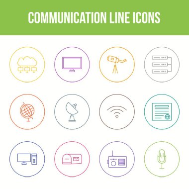 Eşsiz iletişim vektör çizgisi simgesi belirlendi