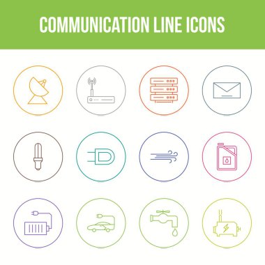 Eşsiz iletişim vektör çizgisi simgesi belirlendi