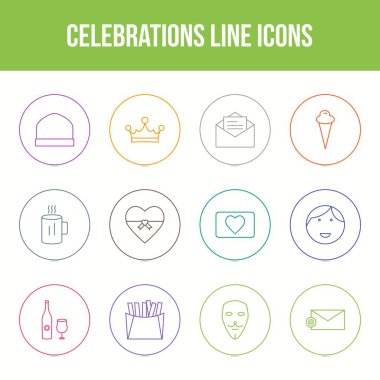 Eşsiz kutlama vektör çizgisi simgesi