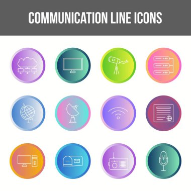 Eşsiz iletişim vektör çizgisi simgesi belirlendi