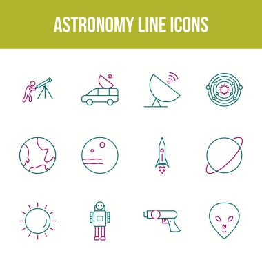 Eşsiz astronomi vektör çizgisi simgesi