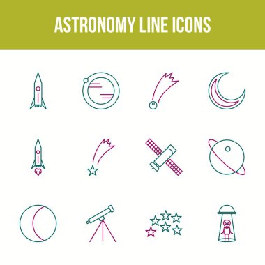 Eşsiz astronomi vektör çizgisi simgesi