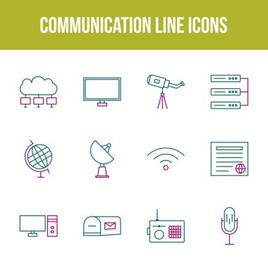 Eşsiz iletişim vektör çizgisi simgesi belirlendi