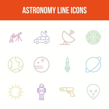 Eşsiz astronomi vektör çizgisi simgesi