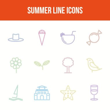 Eşsiz yaz vektör çizgisi simgesi