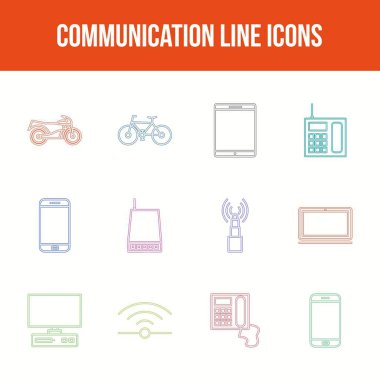 Eşsiz iletişim vektör çizgisi simgesi belirlendi