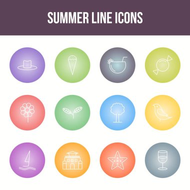 Eşsiz yaz vektör çizgisi simgesi