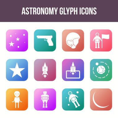 Eşsiz astronomi vektör sembol kümesi