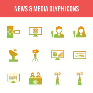 Eşsiz haber & ortam vektör simgesi seti
