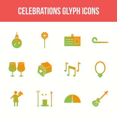 Benzersiz kutlama vektörü sembol kümesi