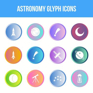 Eşsiz astronomi vektör sembol kümesi