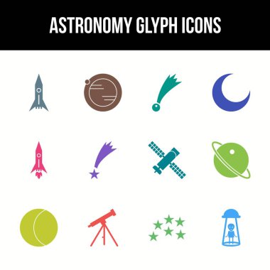 Eşsiz astronomi vektör sembol kümesi