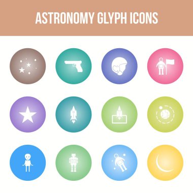 Eşsiz astronomi vektör sembol kümesi