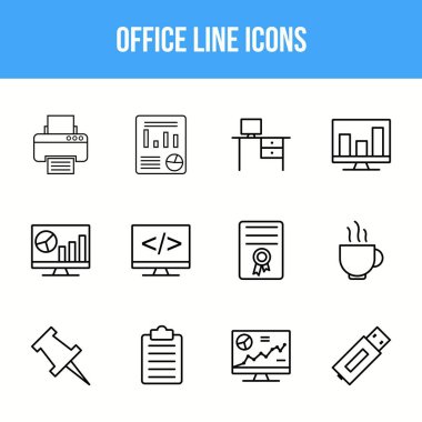 Eşsiz Ofis Satırı simgesi seti