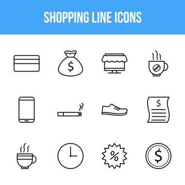 Eşsiz Alışveriş Hattı simgesi seti