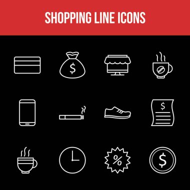 Eşsiz Alışveriş Hattı simgesi seti