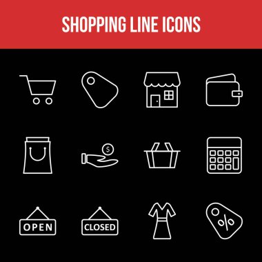 Eşsiz Alışveriş Hattı simgesi seti