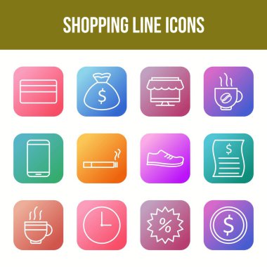 Eşsiz Alışveriş Hattı simgesi seti