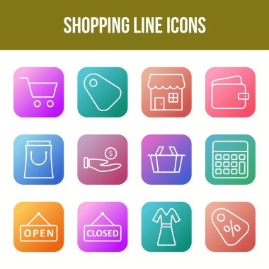 Eşsiz Alışveriş Hattı simgesi seti