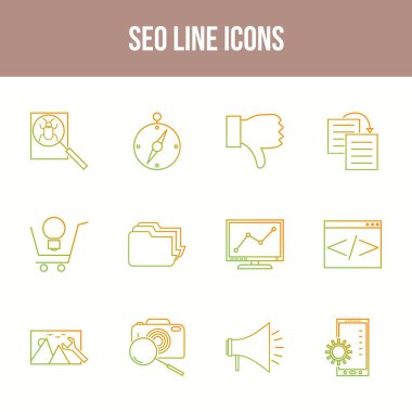 Eşsiz SEO Satır simgesi seti