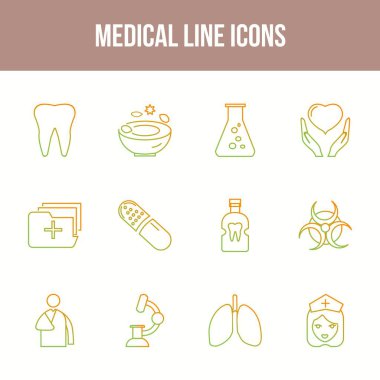 Eşsiz Tıbbi Satır simgesi seti