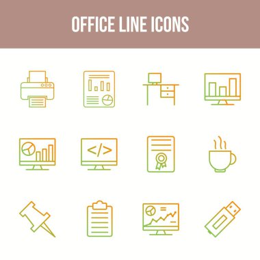 Eşsiz Ofis Satırı simgesi seti