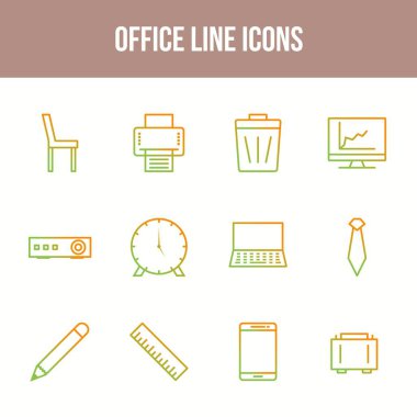 Eşsiz Ofis Satırı simgesi seti