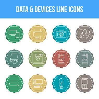 Eşsiz Veri Aygıtları Satır simgesi seti