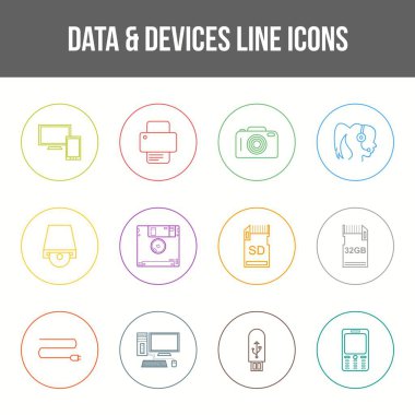 Eşsiz Veri Aygıtları Satır simgesi seti