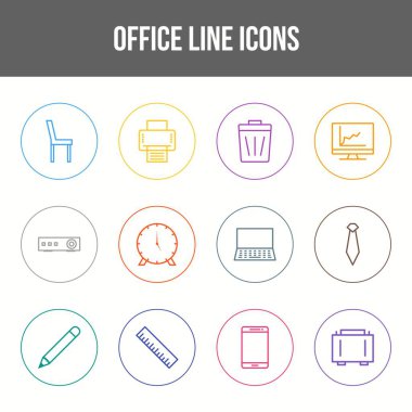 Eşsiz Ofis Satırı simgesi seti