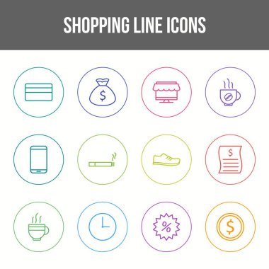 Eşsiz Alışveriş Hattı simgesi seti