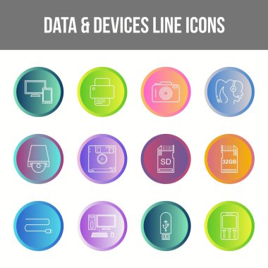 Eşsiz Veri Aygıtları Satır simgesi seti