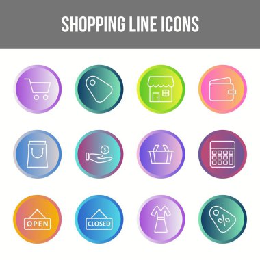 Eşsiz Alışveriş Hattı simgesi seti