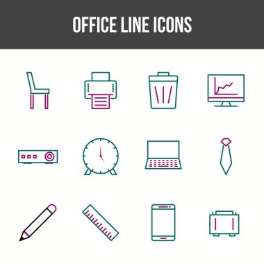 Eşsiz Ofis Satırı simgesi seti