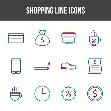 Eşsiz Alışveriş Hattı simgesi seti