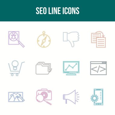 Eşsiz SEO Satır simgesi seti