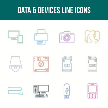 Eşsiz Veri Aygıtları Satır simgesi seti
