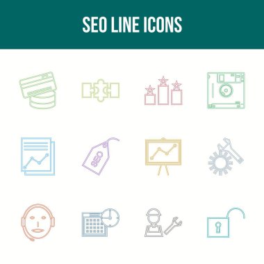 Eşsiz SEO Satır simgesi seti