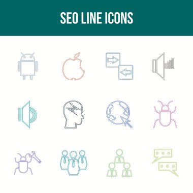 Eşsiz SEO Satır simgesi seti